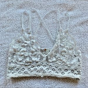 Free People White Lace Bralette